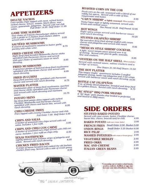 Cotton Patch Cafe . . Baker brothers bar grill hobbs menu
